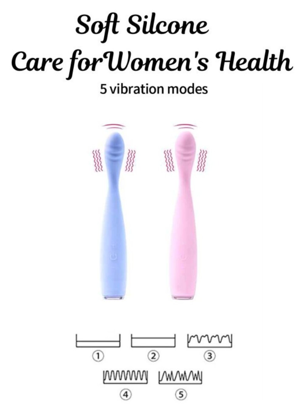 Women's Flexible Stimulator with 5 Vibration Modes Pink / Blue